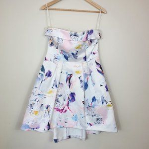 Asos womens dress sze 10 offwhite pleated open back cocktail party  v-neck